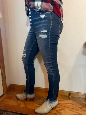 Haylie Distressed Ankle Skinny Jeans