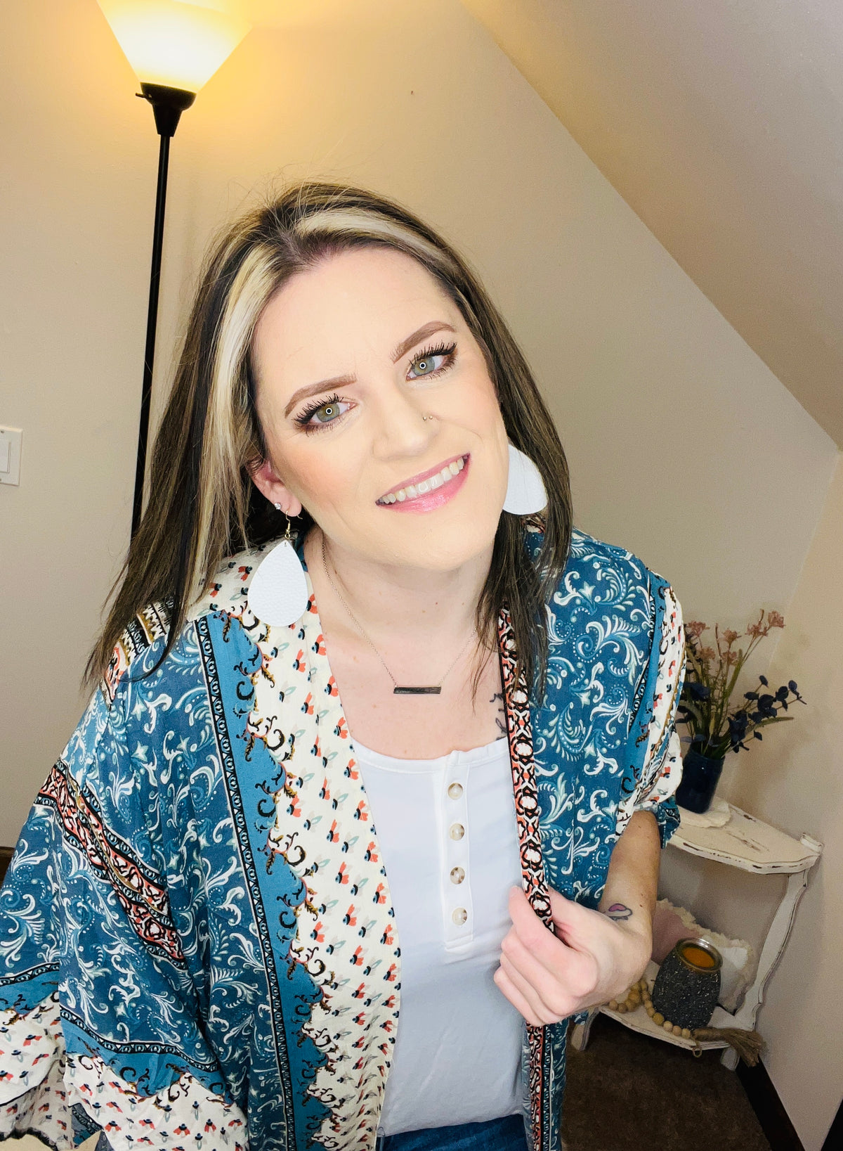 Somewhere Out There Teal Kimono *