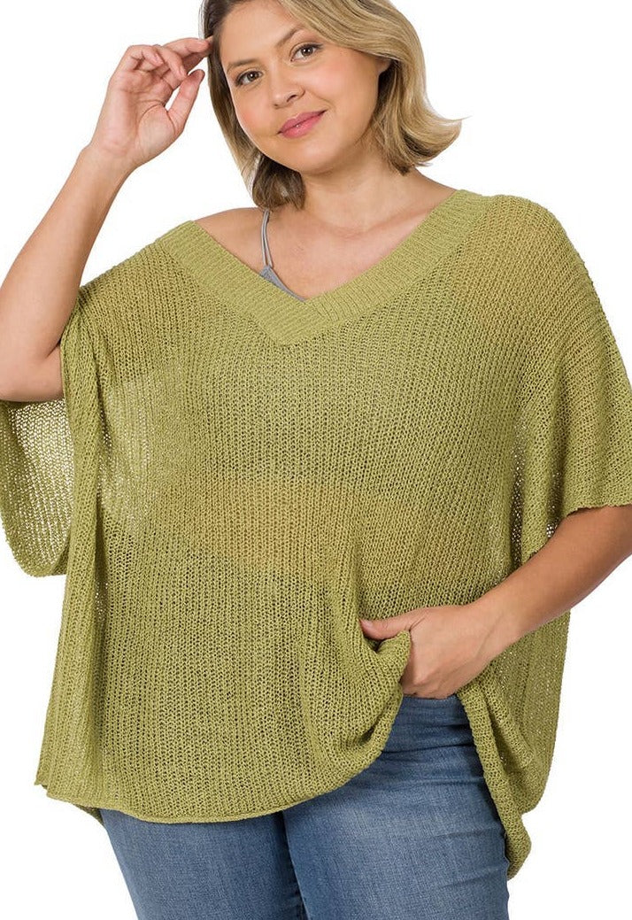 [CURVY] Chasing After You V-Neck Sweater