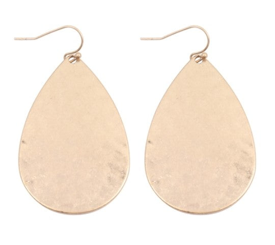Good Tidings Teardrop Hammered Earrings